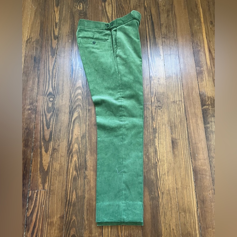 Cordings Green Corduroy Trousers Size 32 US